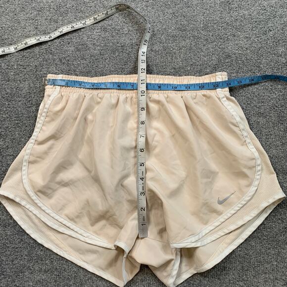 Nike Shorts Women M Medium Ivory White Tempo Drawstring Moisture Wicking Running - Picture 4 of 13